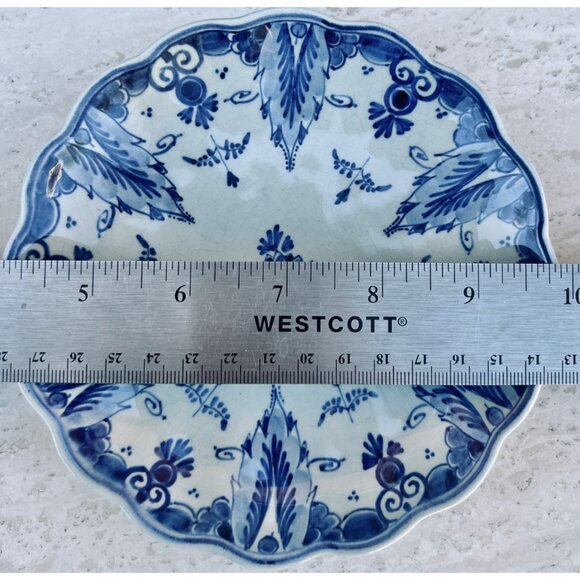 Delft Blue Floral Decorative Plates Set Of 3 Marked 1960s 1970s Ceramic READ - Picture 10 of 16